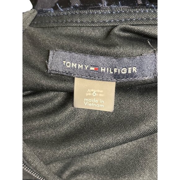 Tommy Hilfiger Navy Velvet Dress Size 6 With Floral Pattern Long Sleeves & - Picture 3 of 9